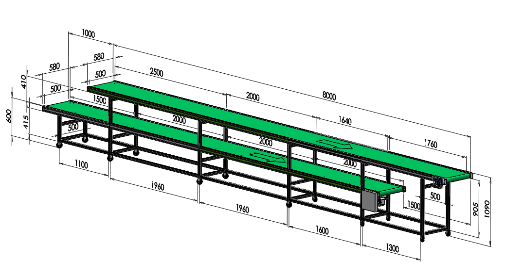 雙層皮帶輸送機(jī)流水線