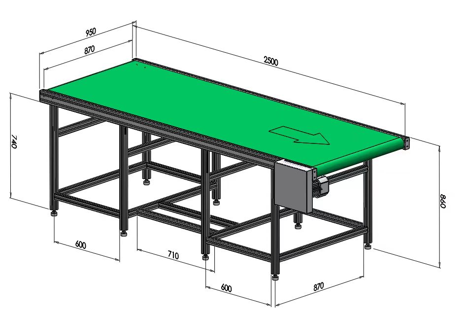 2.5米常規(guī)款式皮帶輸送機(jī)流水線