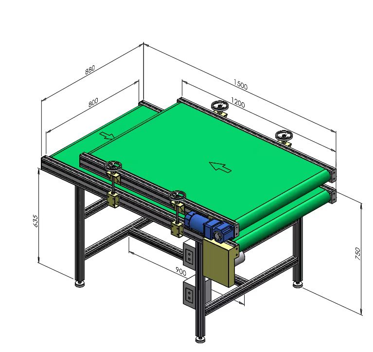 雙層PVC流水線輸送機 上層高度可微調(diào) 雙電機